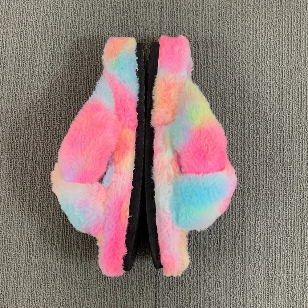 Mix No. 6 Platform Slipper Sandals Womens Size 9 Tie Dye Fuzzy Amatta Slides - Picture 10 of 13